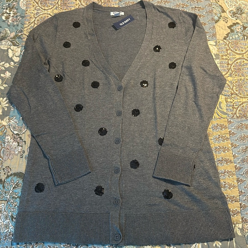 NWT Old Navy Cardigan with Sequin Dots